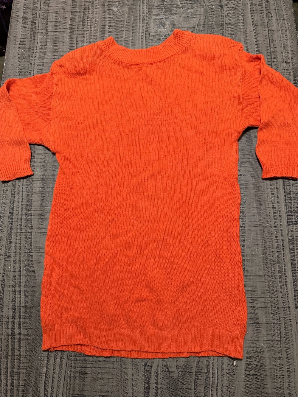 Women’s Vtg. Bright Orange Crewneck Sweater Dress by Ann Stevens